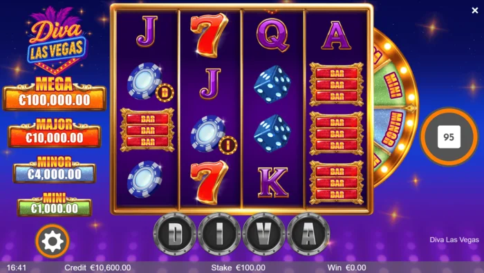 Diva Las Vegas - hoofdscherm met 4x4 rollen